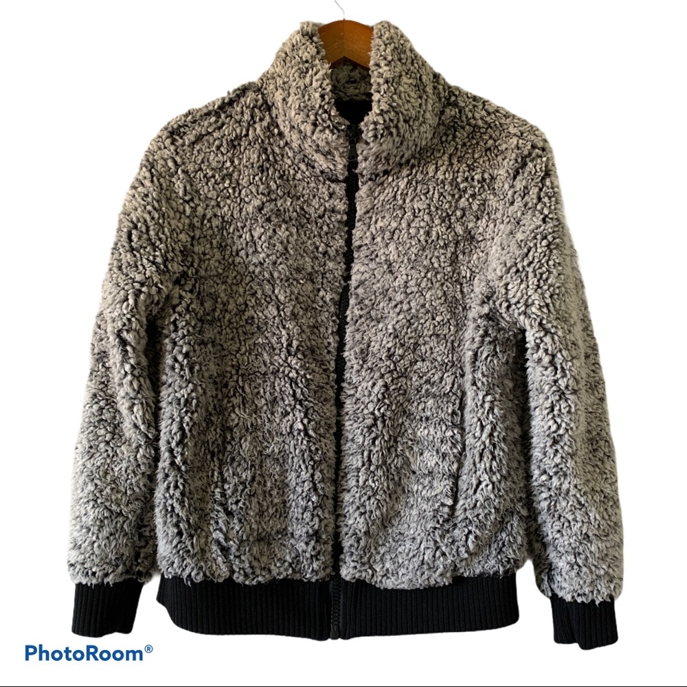 Gray With Black Trim Teddy Jacket